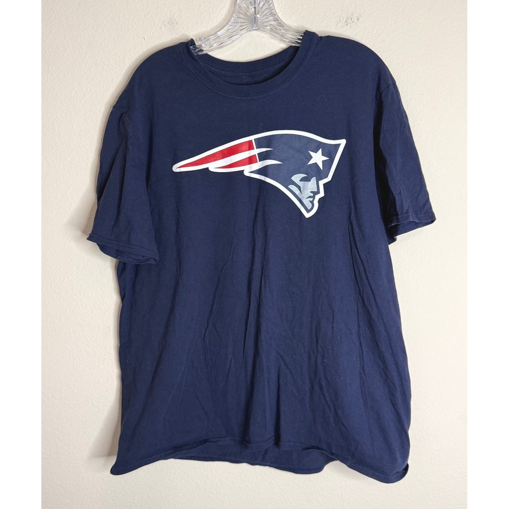 Fanatics T-Shirt Mens XL New England Patriots Logo Navy Blue Crew Neck Tee